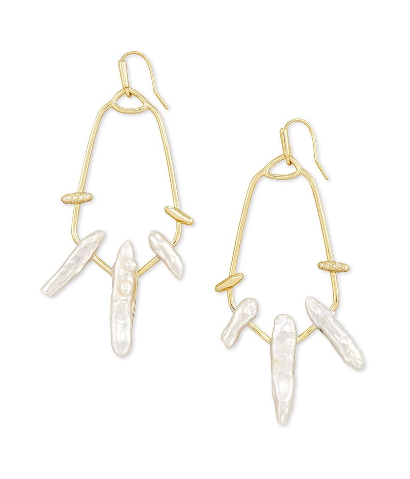 yz PhXRbg fB[X sAXECO ANZT[ Eileen Statement Earrings Gold/White Pearl