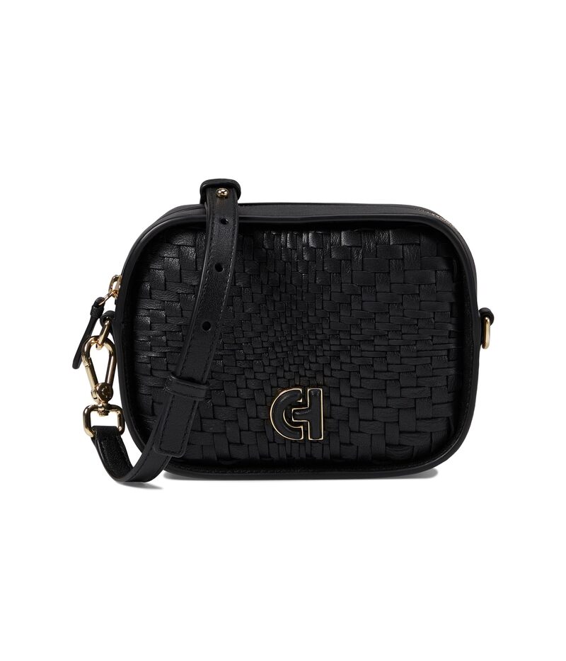 【送料無料】 コールハーン レディース ハンドバッグ バッグ Genevieve Weave Essential Camera Bag Black Woven