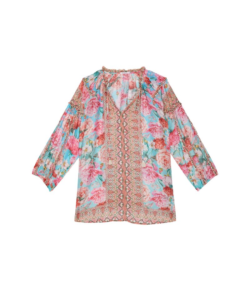 楽天ReVida 楽天市場店【送料無料】 ジョニーワズ レディース シャツ トップス Plus Size Rose Narcisa Blouse Multi