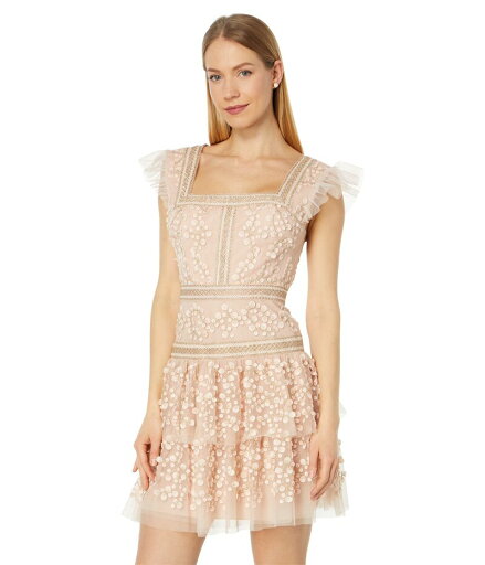 【送料無料】 ビーシービージーマックスアズリア レディース ワンピース トップス Floral Embroidered Ruffle Dress Bare Pink 【送料無料】 ビーシービージーマックスアズリア レディース ワンピース トップス Floral Embroidered Ruffle Dress Bare Pink