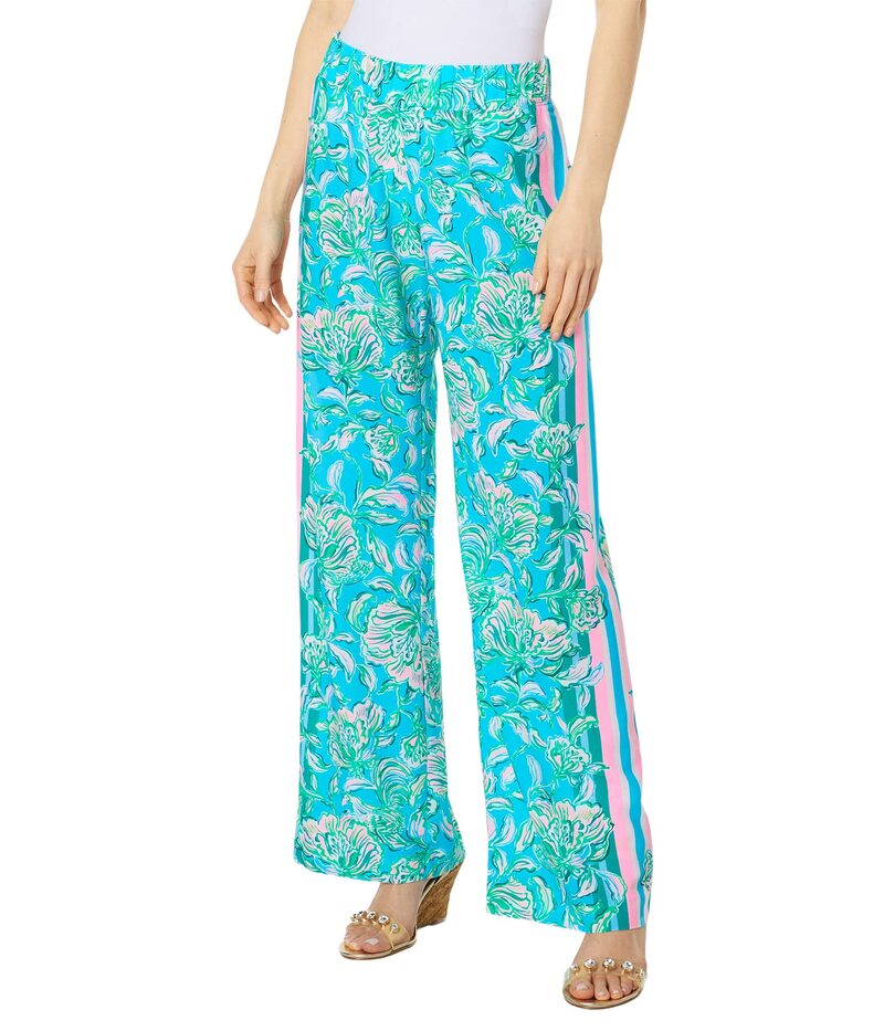 【送料無料】 リリーピュリッツァー レディース カジュアルパンツ ボトムス Bal Harbour Palazzo Pants Cumulus Blue Chick Magnet