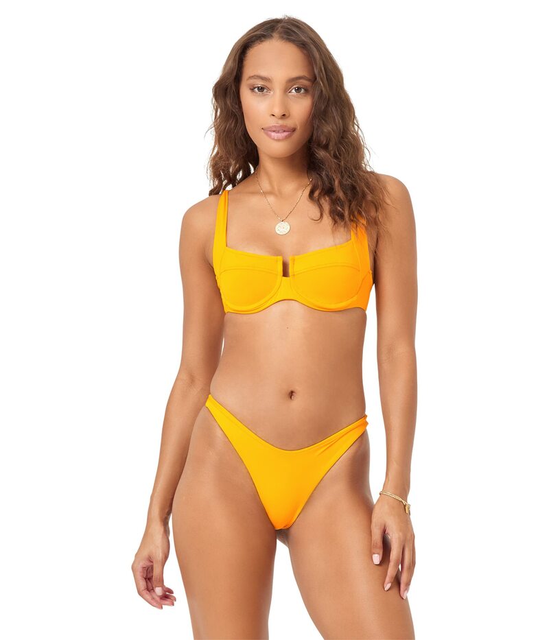 【送料無料】 エルスペース レディース トップのみ 水着 Camellia Top Mango