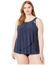 【送料無料】 ミラクルスーツ レディース トップのみ 水着 Plus Size Illusionist Solid Ursula Top Midnight Blue