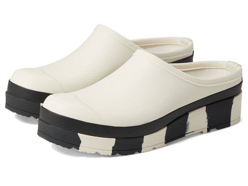 【送料無料】 ハンター レディース サンダル シューズ Play Stripe Sole Clog White Willow/Black