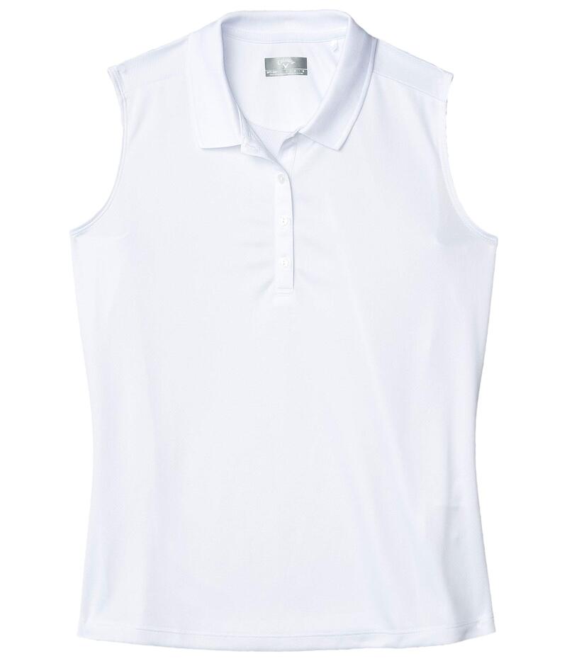 yz LEFC fB[X Vc gbvX Sleeveless Essential Solid Knit Polo Brilliant White