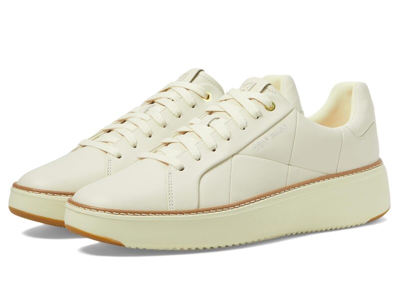 コールハーン レザースニーカー レディース 【送料無料】 コールハーン レディース スニーカー シューズ Grandpro Topspin Sneaker Ivory Quilted Leather