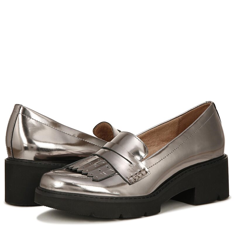 ̵ ʥ饤 ǥ åݥ󡦥ե 塼 Darcy Pewter Metallic Leather