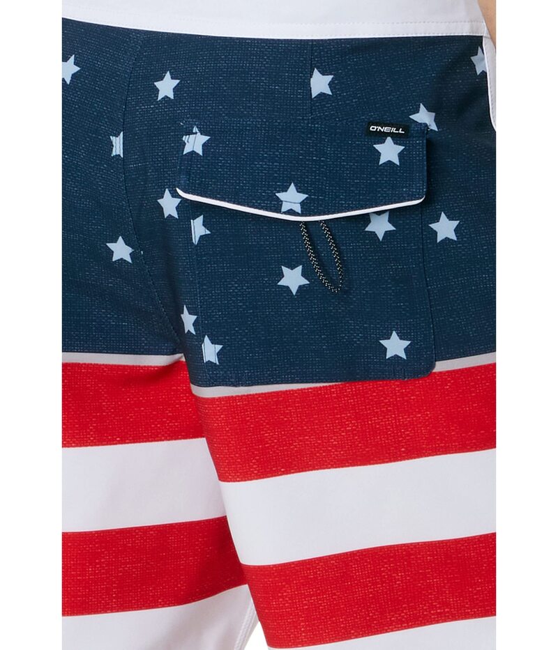 【送料無料】 オニール メンズ ハーフパンツ・ショーツ 水着 Hyperfreak Mysto Scallop Flag 19" Boardshorts Red/White/Blue