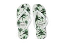 yz nCAiX Y T_ V[Y Aloha Flip Flop Sandal White/White/Green