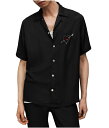 【送料無料】 オールセインツ メンズ シャツ トップス Vendetta Short Sleeve Shirt Jet Black