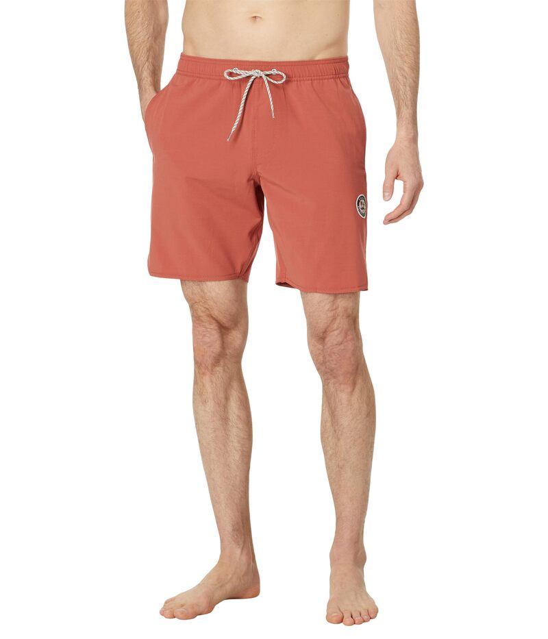 【送料無料】 ヴィスラ メンズ ハーフパンツ・ショーツ 水着 Solid Sets 17.5" Ecolastic Trunks Retro Red