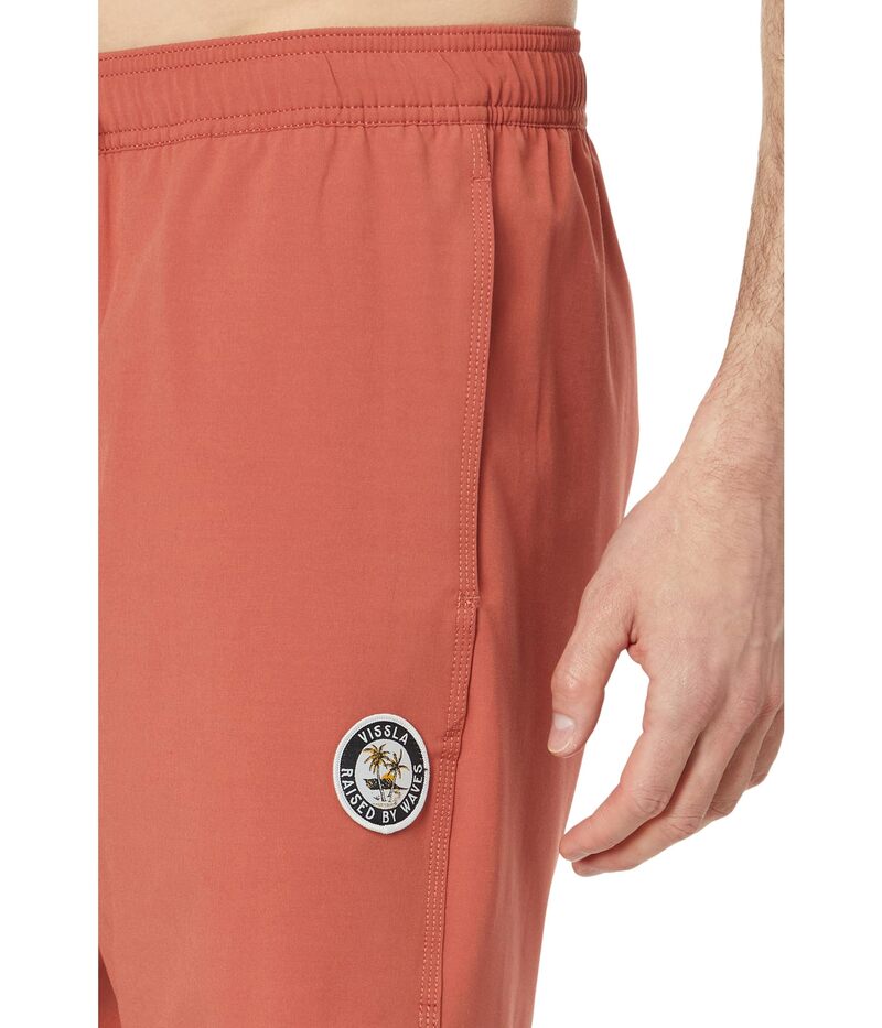 【送料無料】 ヴィスラ メンズ ハーフパンツ・ショーツ 水着 Solid Sets 17.5" Ecolastic Trunks Retro Red