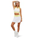 yz r[`CIbg fB[X XJ[g {gX Cape Tennis Skirt White Lemon Color-Block