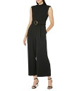 カルバンクライン ベルト（レディース） 【送料無料】 カルバンクライン レディース ジャンプスーツ トップス Mock Neck Sleeveless Jumpsuit with Belt Black