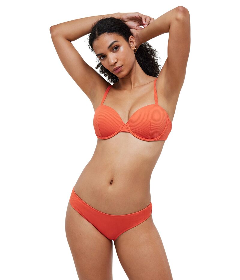 【送料無料】 メイドウェル レディース パンツ アンダーウェア Ribbed Mid-Rise Bikini Bottom Coastal Orange