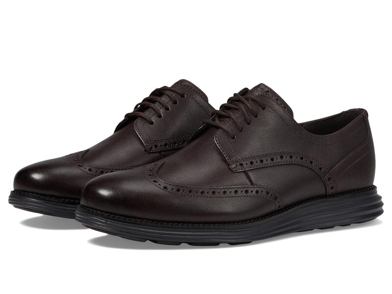  コールハーン メンズ オックスフォード シューズ Originalgrand Shortwing Oxford Dark Chocolate Saffiano/Black