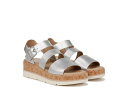 【送料無料】 ドクター・ショール レディース ヒール シューズ Once Twice Espadrille Platform Wedge Sandal Silver Metallic/Cork(4)