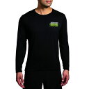 【送料無料】 ブルックス メンズ シャツ トップス Distance Long Sleeve 3.0 Black/Brooks Stack(4)