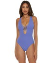 【送料無料】 ベッカ レディース 上下セット 水着 Modern Edge Rib Plunge One Piece Cornflower