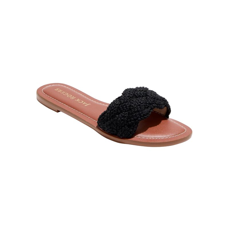 ジャックロジャース サンダル レディース 【送料無料】 ジャックロジャース レディース サンダル シューズ Dumont Woven Rope Flat Sandals Black