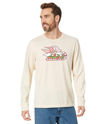 【送料無料】 ライフイズグッド メンズ シャツ トップス Gnome Toboggan Ride Long Sleeve Crusher Tee Putty White 【送料無料】 ライフイズグッド メンズ シャツ トップス Gnome Toboggan Ride Long Sleeve Crusher Tee Putty White