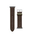 【送料無料】 テッドベーカー メンズ 腕時計 アクセサリー T-Embossed Leather Light Green Keeper smartwatch band compatible with Apple watch strap 42mm 44mm Brown