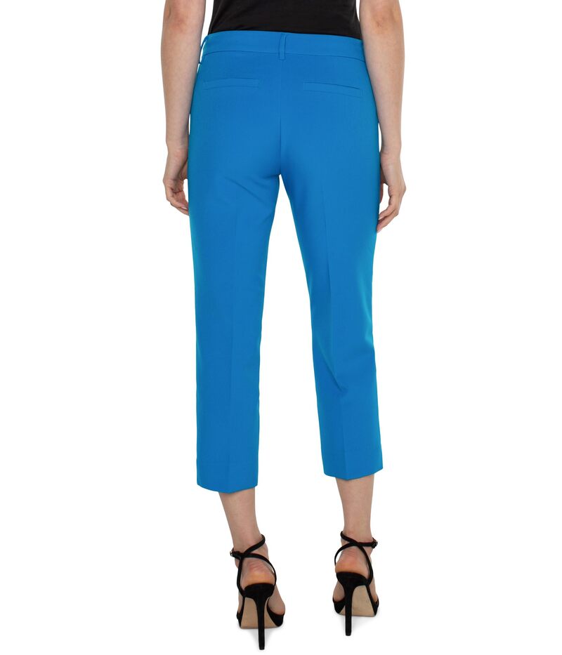 【送料無料】 リヴァプール ロサンゼルス レディース カジュアルパンツ ボトムス Kelsey Luxe Stretch Mid Rise Crop Trouser with Slit Diva Blue