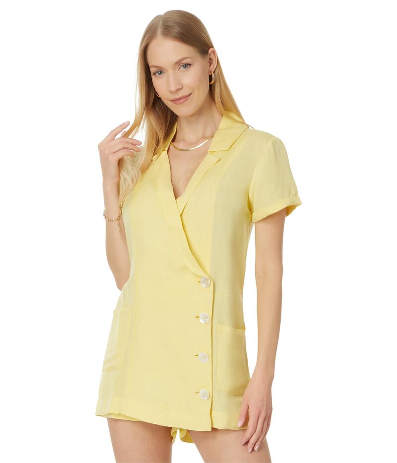 【送料無料】 ウミーユアムーム レディース ジャンプスーツ トップス Bicoastal Blazer Romper Butter Yellow