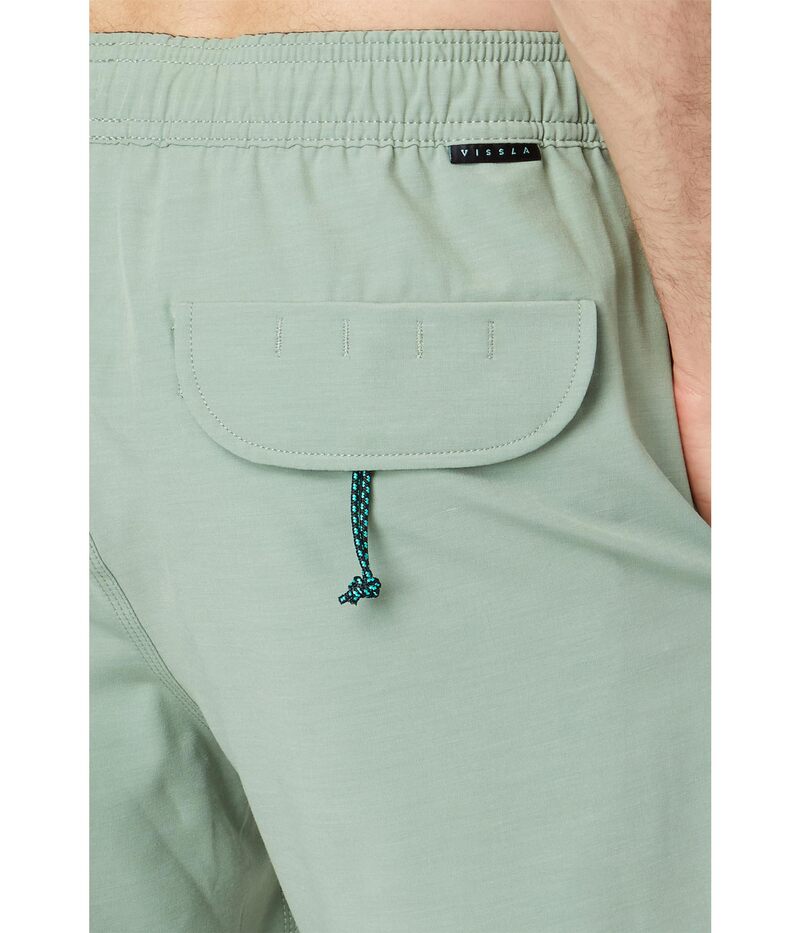 【送料無料】 ヴィスラ メンズ ハーフパンツ・ショーツ 水着 Solid Sets 17.5" Ecolastic Trunks Light Sage