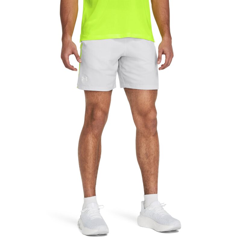 【送料無料】 アンダーアーマー メンズ ハーフパンツ・ショーツ ボトムス Launch Run 7" Shorts Halo Gray/High-Vis Yellow/Reflective