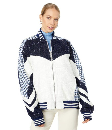 【送料無料】 フェイスコネクション レディース コート アウター Mix Tweed Bomber Navy/White 【送料無料】 フェイスコネクション レディース コート アウター Mix Tweed Bomber Navy/White