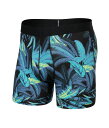 【送料無料】 サックスアンダーウェアー メンズ ボクサーパンツ アンダーウェア Droptemp Cooling Cotton Boxer Brief Fly Tropical Jungle/Blue
