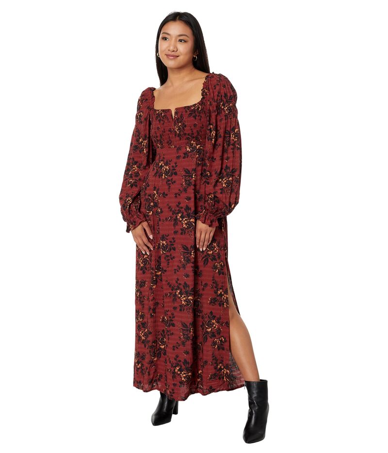 【送料無料】 フリーピープル レディース ワンピース トップス Jaymes Midi Burgundy Combo