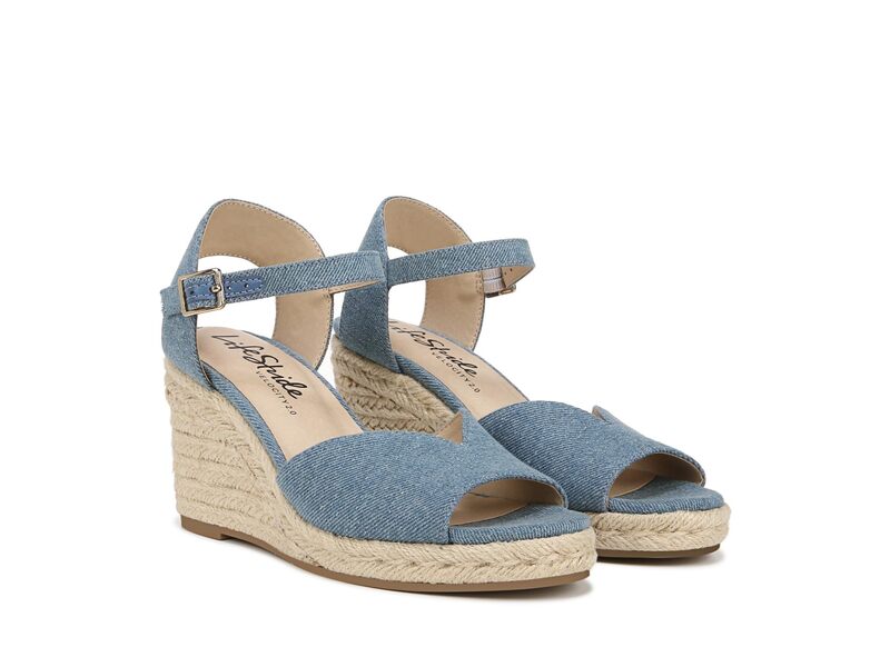 ライフストライド レディース シューズ ヒール サンダル LifeStride Tess Wedge Espadrille Sandals Bl..