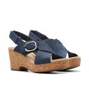 【送料無料】 クラークス レディース ヒール シューズ Giselle Dove Navy Nubuck