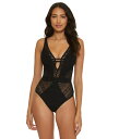 【送料無料】 ベッカ レディース 上下セット 水着 Color Play Crochet Plunge One-Piece Black 1