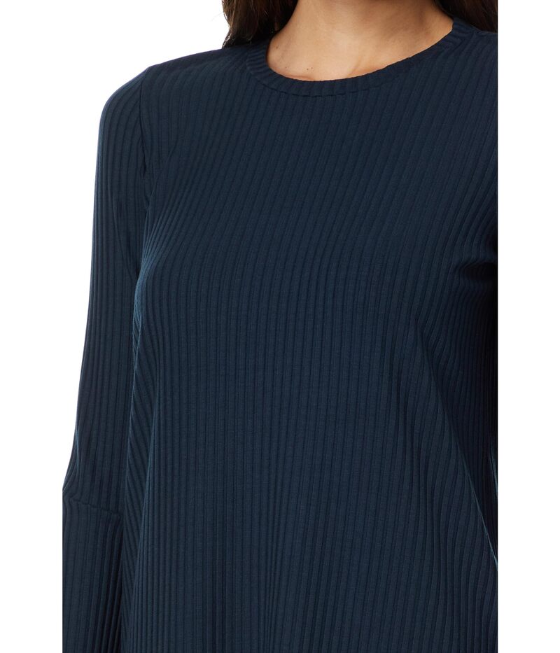 【送料無料】 エイリーンフィッシャー レディース ワンピース トップス Crew Neck Calf Length Dress Deep Adriatic