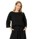 【送料無料】 エイリーンフィッシャー レディース シャツ トップス Bateau Neck Box Top Black 1