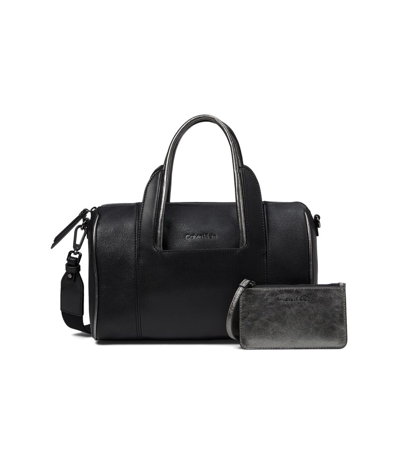 【送料無料】 カルバンクライン レディース ハンドバッグ バッグ Geeta Casual Satchel Black/Gunmetal