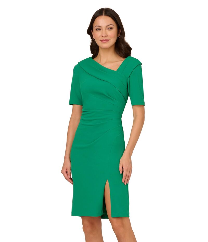 【送料無料】 アドリアナ パペル レディース ワンピース トップス Stretch Crepe Dress Vivid Green