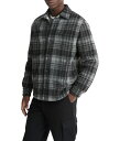 【送料無料】 ヴィンス メンズ シャツ トップス Sherpa Lined Plaid Shirt Jacket Black Combo