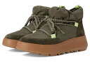 【送料無料】 フィットフロップ レディース ブーツ・レインブーツ シューズ F-Mode Water-Resistant Fleece-Lined Mesh Flatform Laced Booties Deep Olive(4)