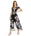 【送料無料】 アドリアナ パペル レディース ジャンプスーツ トップス Stretch Crepe Jumpsuit with Printed Chiffon ...