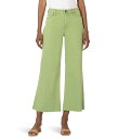 【送料無料】 カットフロムザクロス レディース デニムパンツ ボトムス Meg High-Rise Fab Ab Wide Leg Raw Hem In Kiwi Kiwi