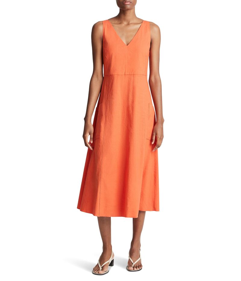 ̵  ǥ ԡ ȥåץ Relaxed V-Neck Pocketed Dress Ruby Dusk
