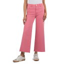 【送料無料】 カットフロムザクロス レディース デニムパンツ ボトムス Meg High-Rise Fab Ab Wide Leg Raw Hem in Rouge Rouge