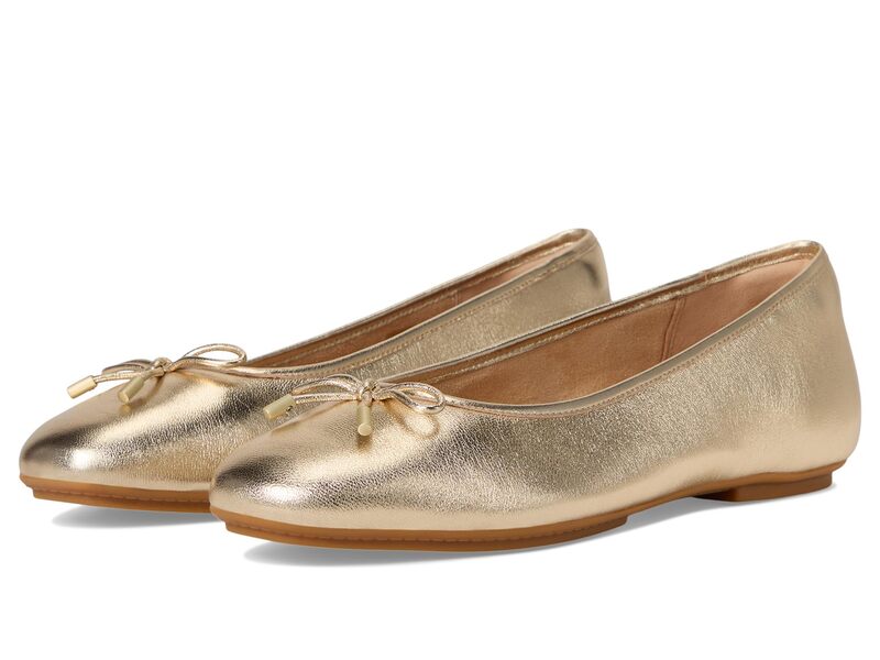 フィットフロップ レディース シューズ サンダル トール レザー FitFlop Delicato Bow Soft Metallic-Leather Ballet Flats Platino メタリック