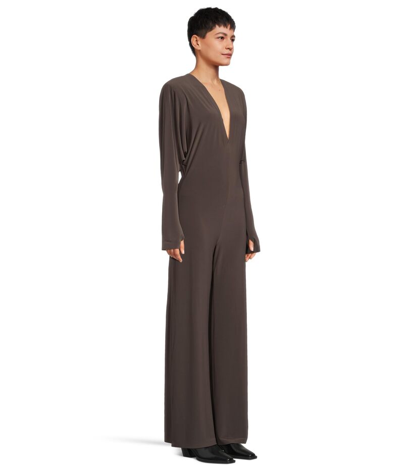【送料無料】 ノーマカマリ レディース ジャンプスーツ トップス Dolman V-Neck Jumpsuit w/ Shoulder Pads Espresso