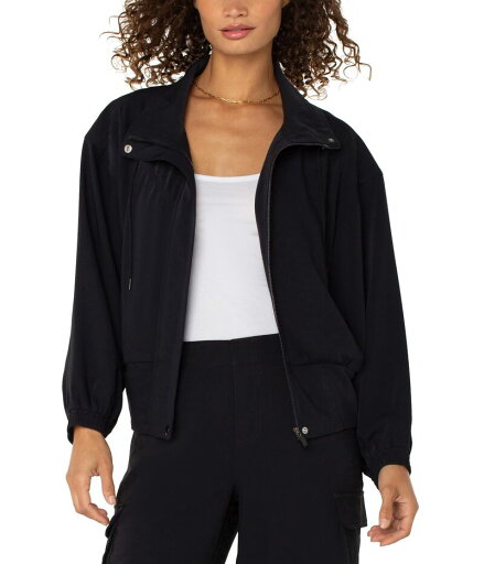【送料無料】 リヴァプール ロサンゼルス レディース コート アウター Zip Up Dolman Sleeve Matte Sateen Jacket Black 【送料無料】 リヴァプール ロサンゼルス レディース コート アウター Zip Up Dolman Sleeve Matte Sateen Jacket Black