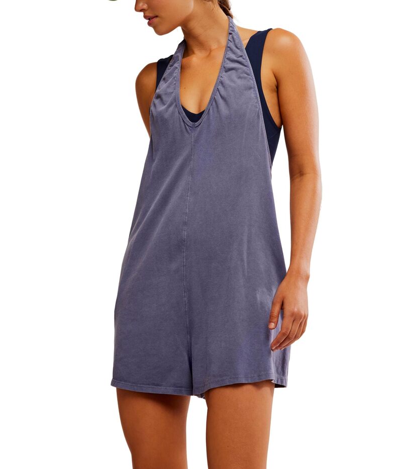 【送料無料】 フリーピープル レディース ジャンプスーツ トップス Hot Shot Halter Romper Blue Indigo
